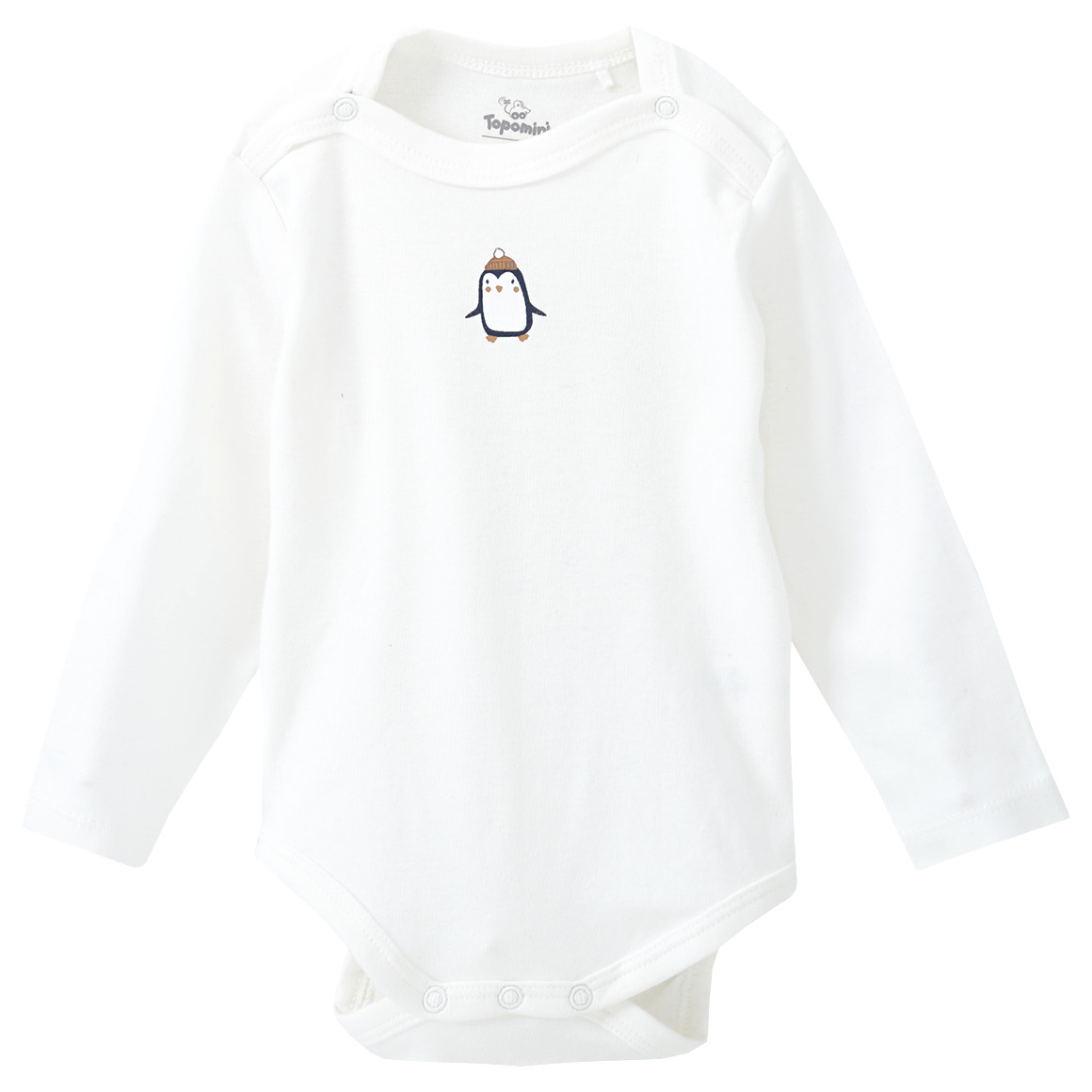 2 Baby Langarmbodys mit Pinguin-Motiv