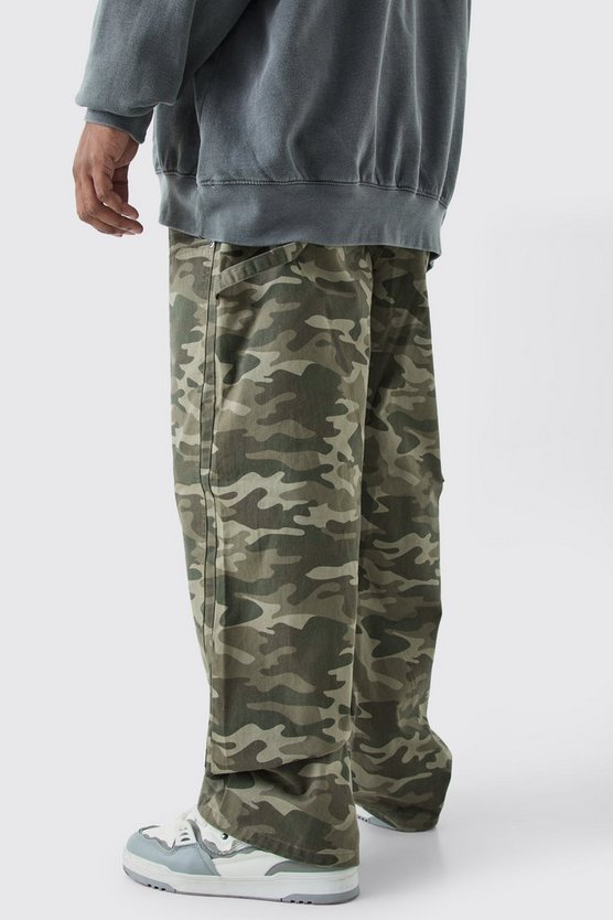 Plus lockere Twill Camouflage Hose