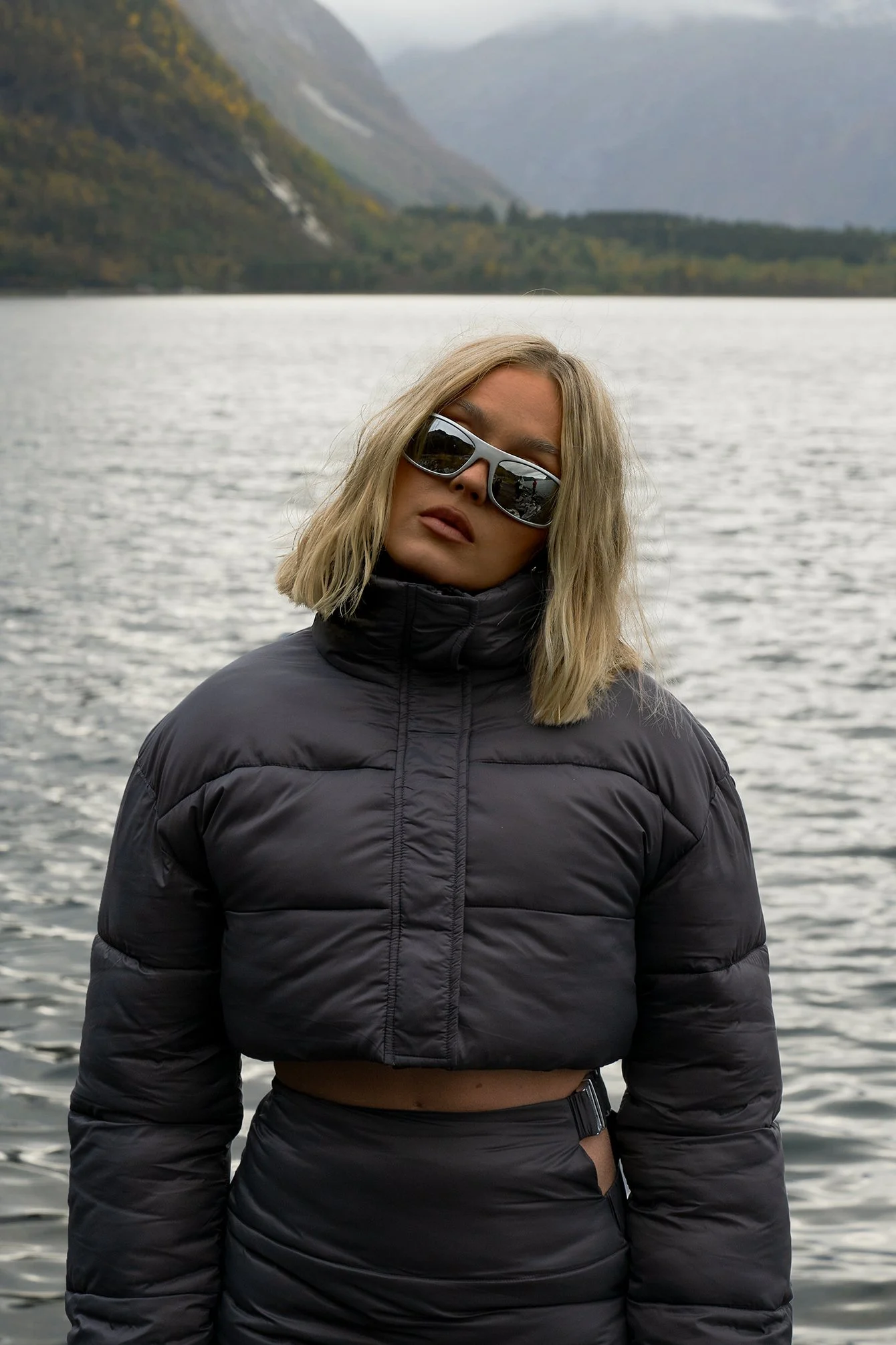Gefütterte Crop-Jacke