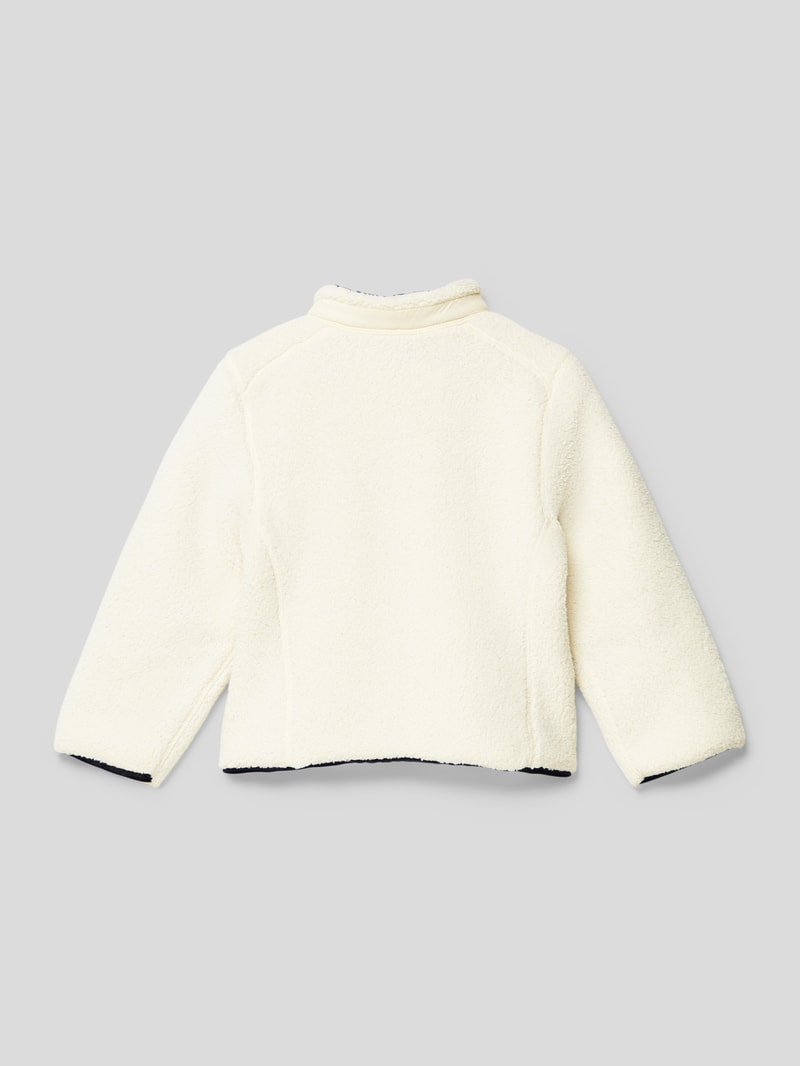 Wendejacke in Teddyfell-Optik mit Steppnähten in offwhite