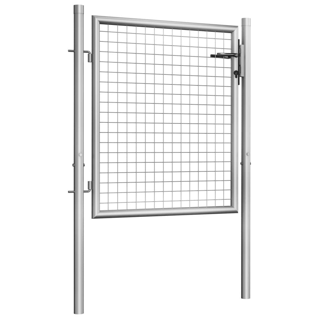 vidaXL Gartentor Gartentor Verzinkter Stahl 105x125 cm Silbern