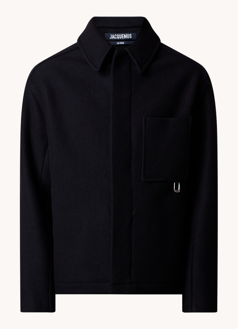 Jachetă Jacquemus Le Manteau Court din lână virgină, cu buzunar aplicat.