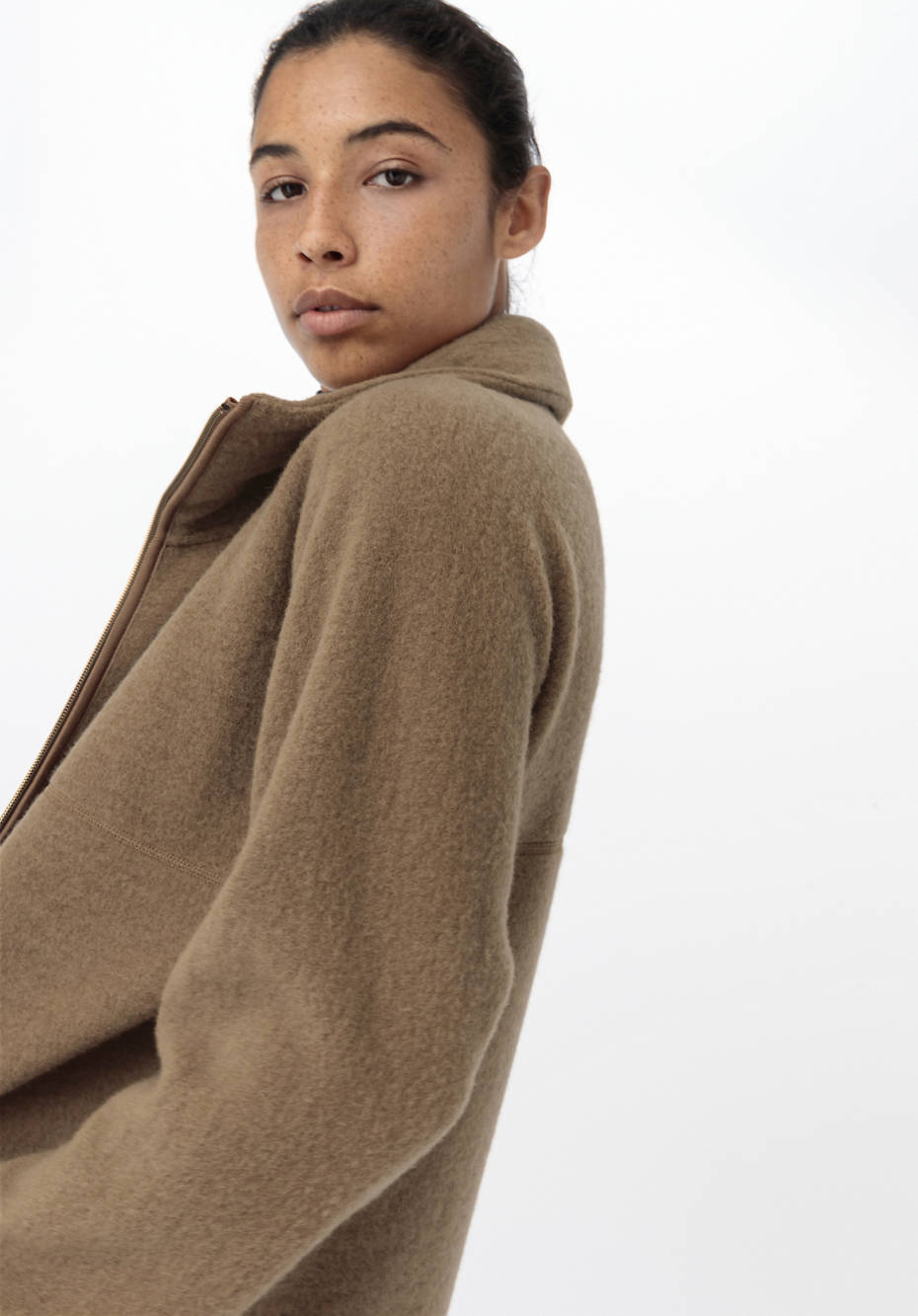 Wollfleece Mantel aus reiner Bio-Merinowolle