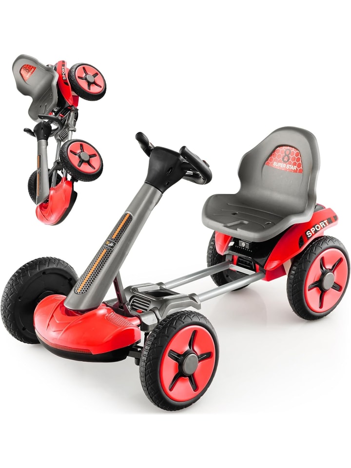 COSTWAY 12V Elektro Gokart LED ab 2 Jahre in Rot günstig kaufen 50 x 85 cm