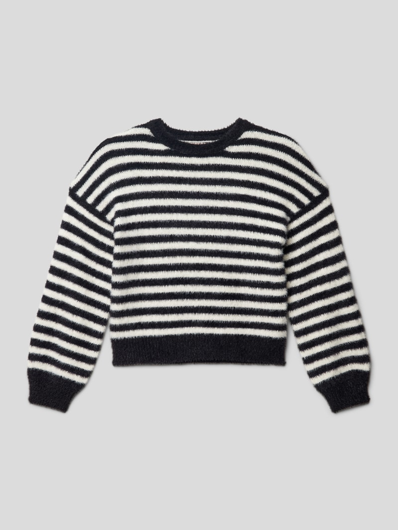 Strickpullover mit Streifenmuster in offwhite
