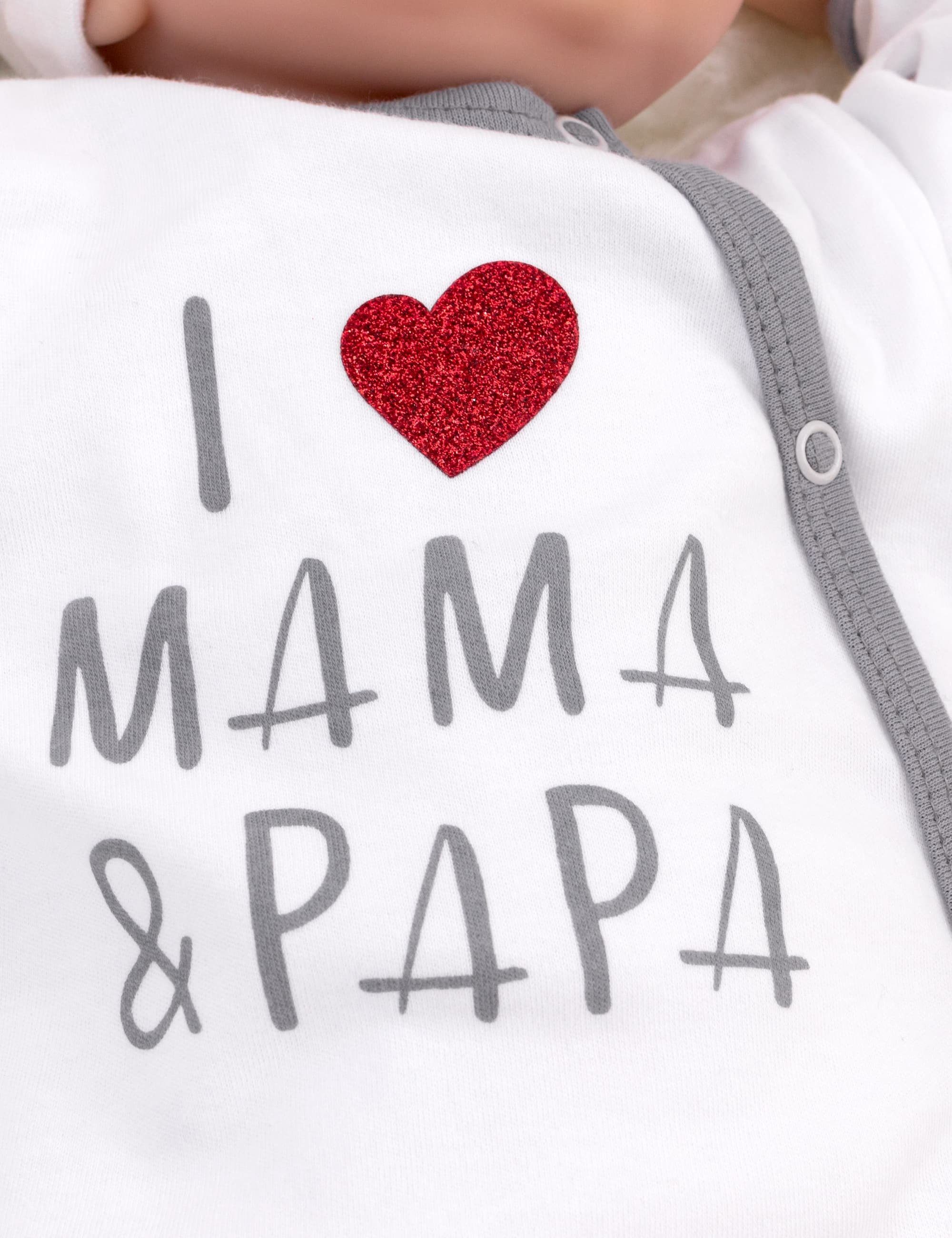 Baby Sweets Strampler Strampler, Schlafanzug I love Mama & Papa (1-tlg)