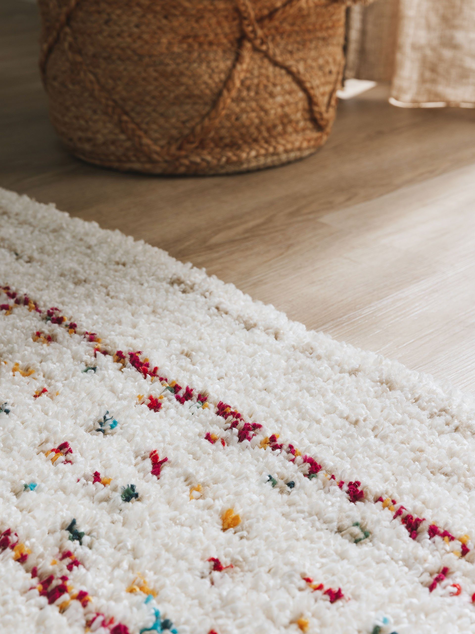 Hochflor-Teppich Gobi, benuta, rechteckig, Höhe: 21 mm, Kunstfaser, Berber, Ethno-Style, Wohnzimmer