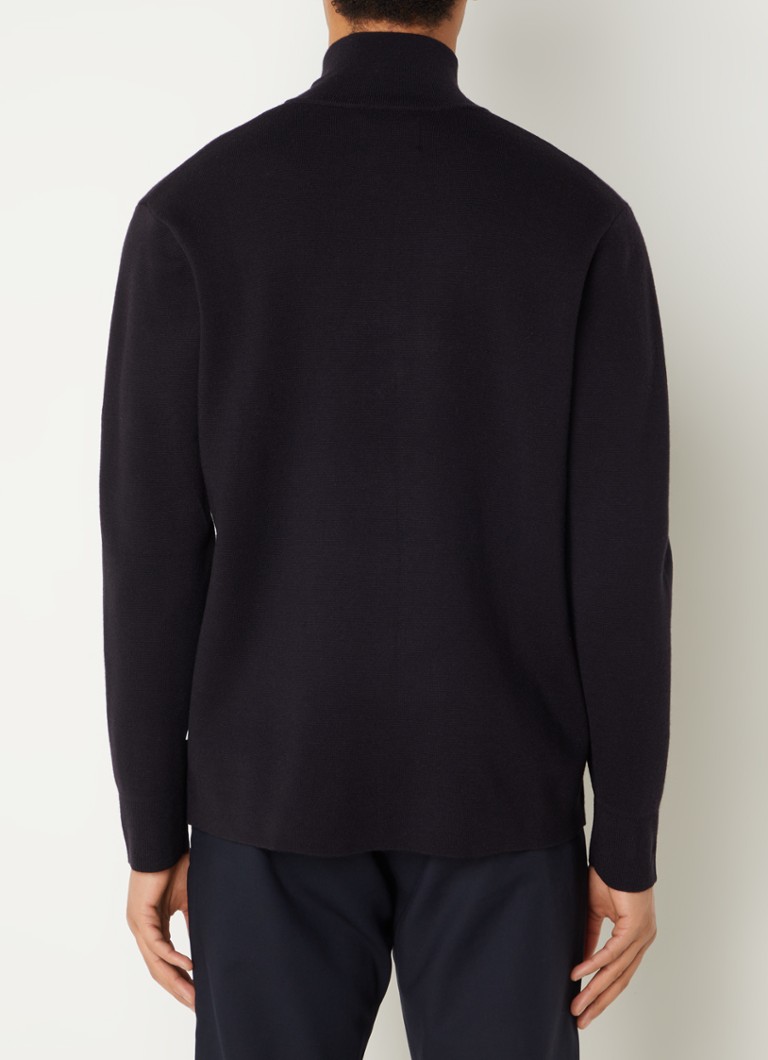 NN.07 Harald fine-knit sweater with half zip in wool blend