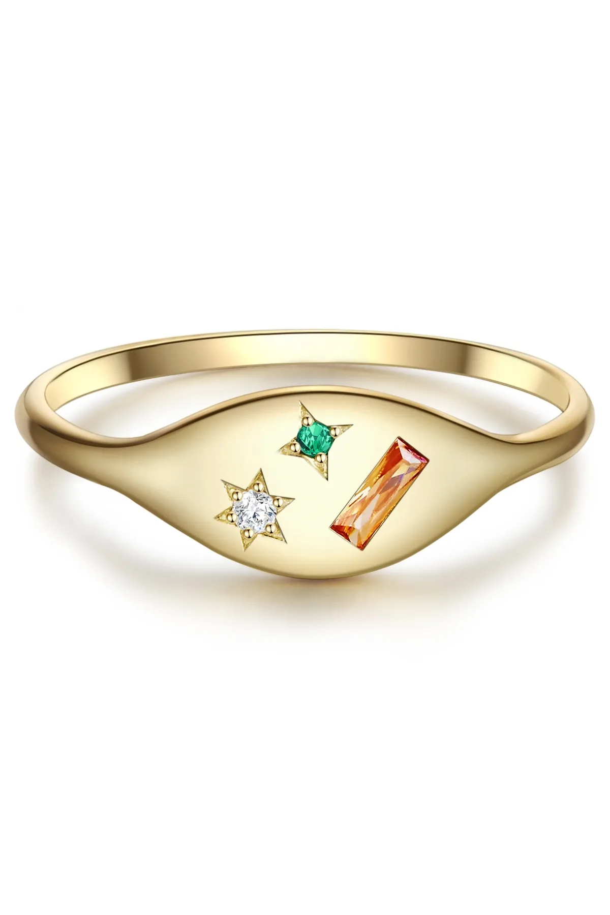 Lulu & Jane  Modeschmuckring Ring gelbgold Zirkonia bunt