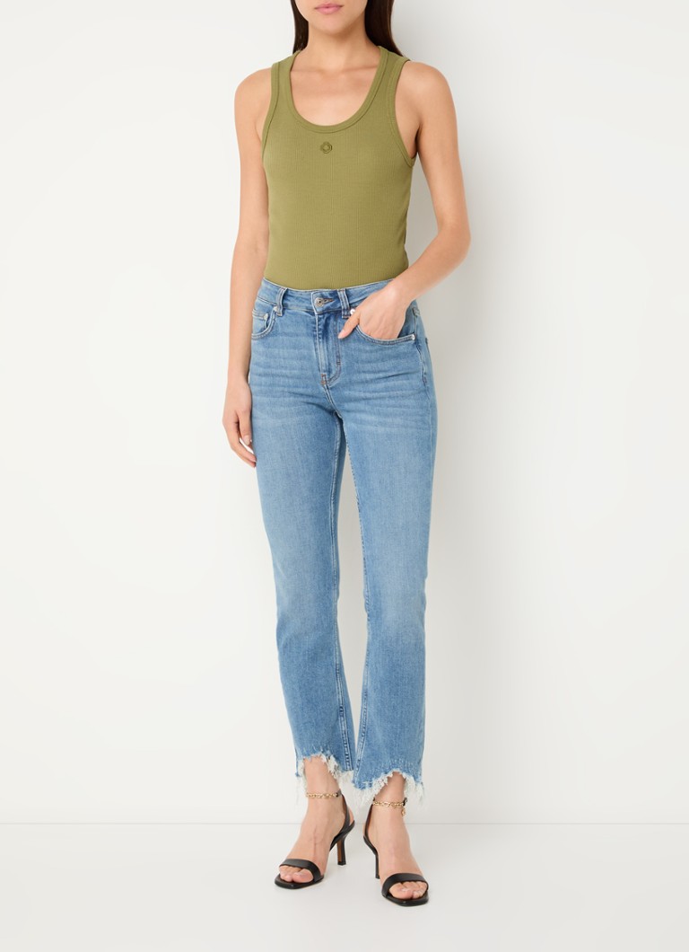 Maje  Ribgebreide tanktop met logoborduring