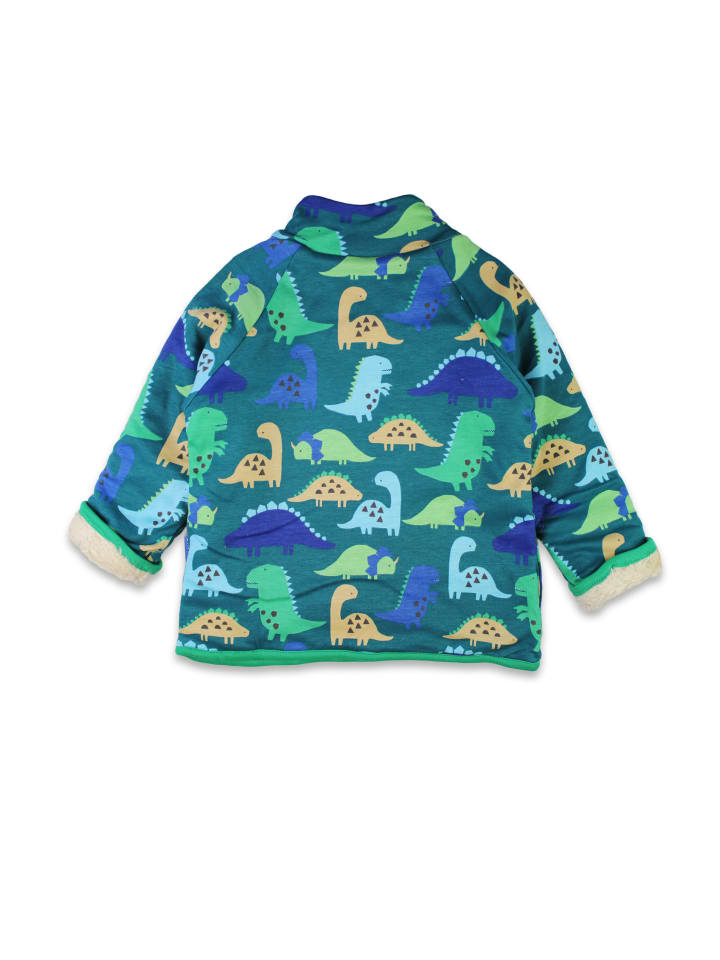 Toby Tiger Fleece Sweatshirt mit Dinosaurier Print in grün günstig kaufen