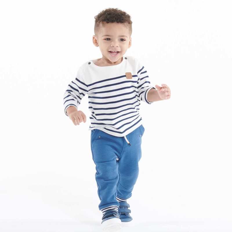T-shirt marinière bleu bébé garçon
