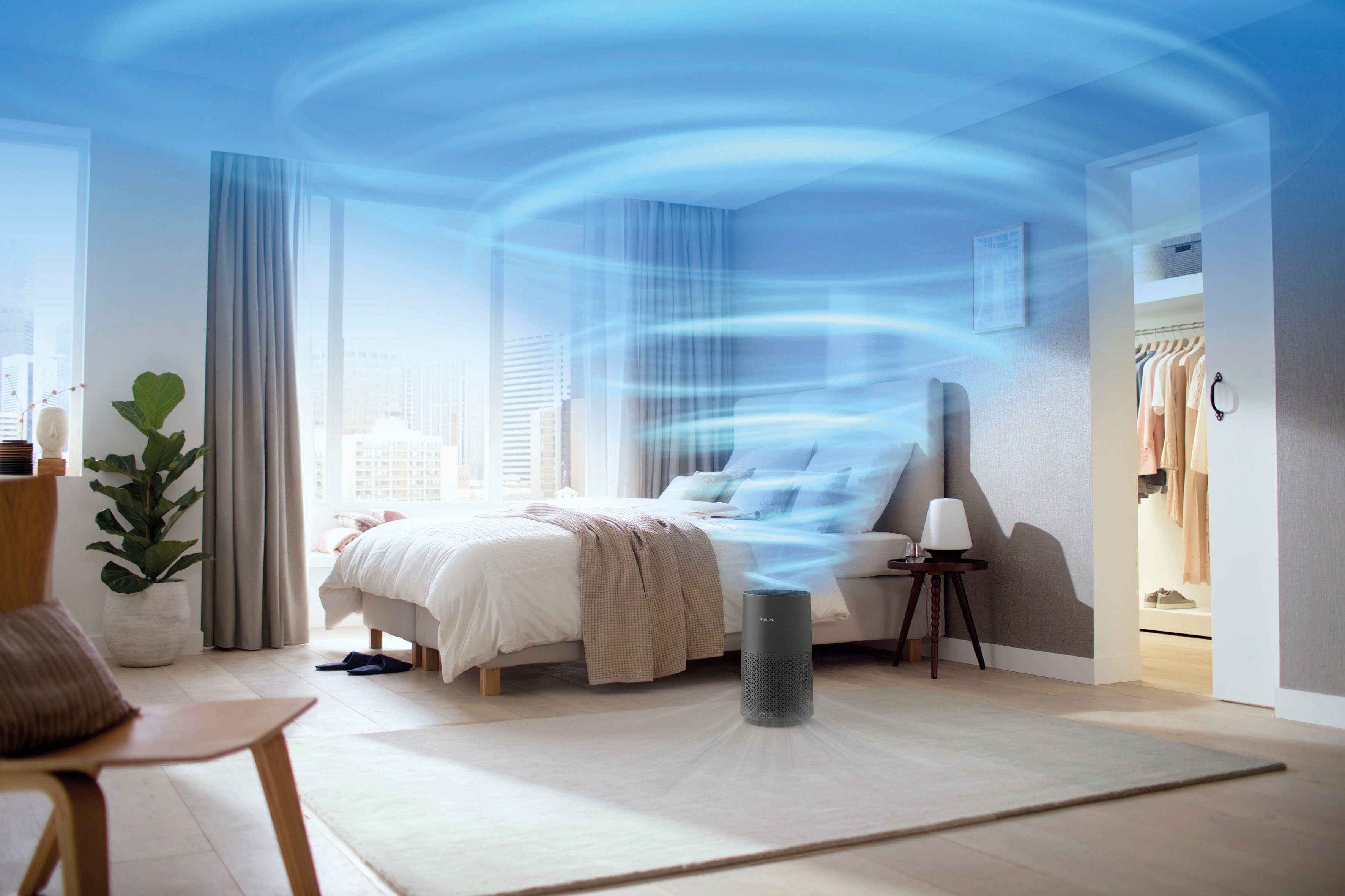 Philips Luftreiniger AC1715/11 1000i Serie, für 78 m² Räume, mit App-Anbindung und für Allergiker geeignet