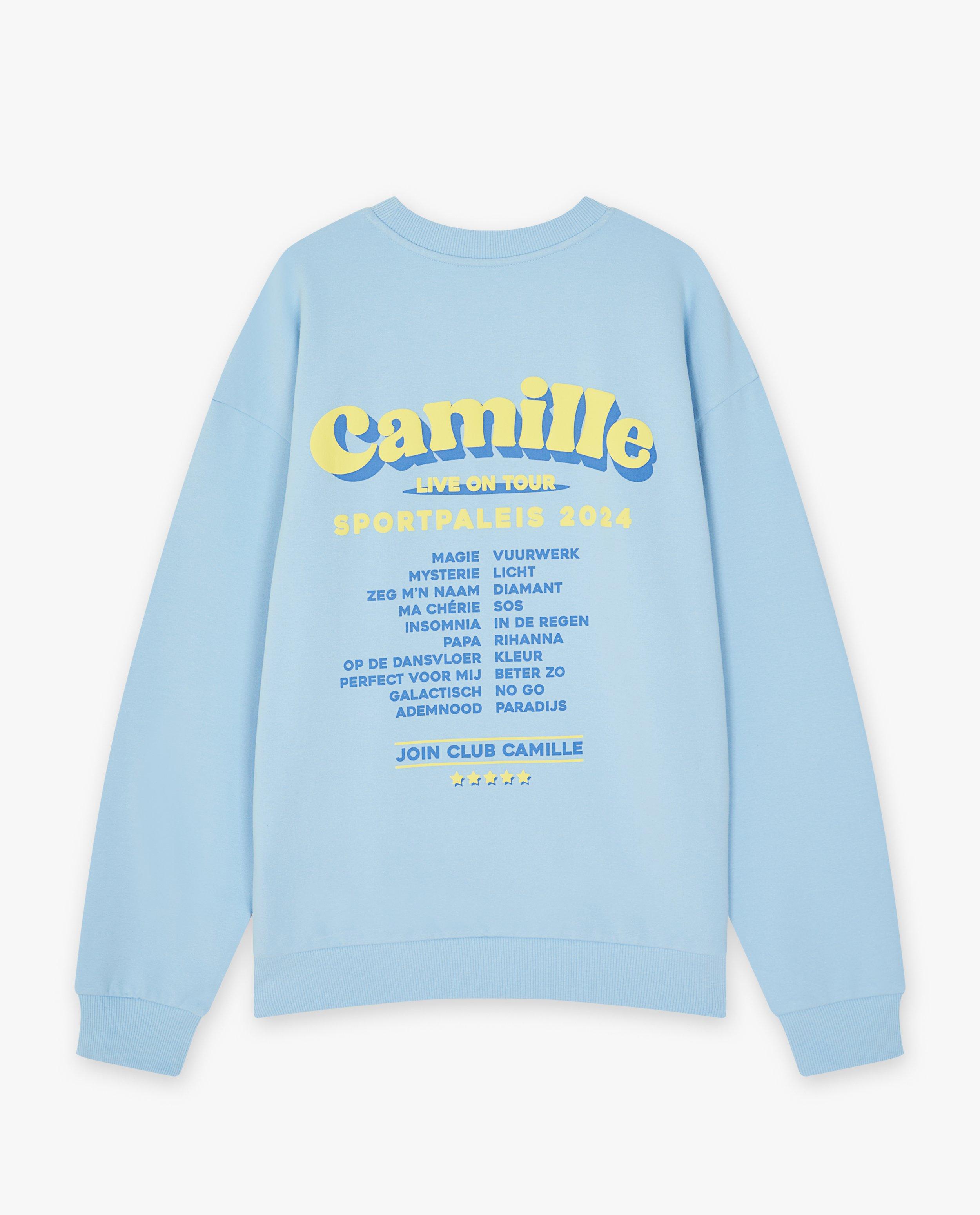 CAMILLE pulóver felirattal, XS-XL világoskék