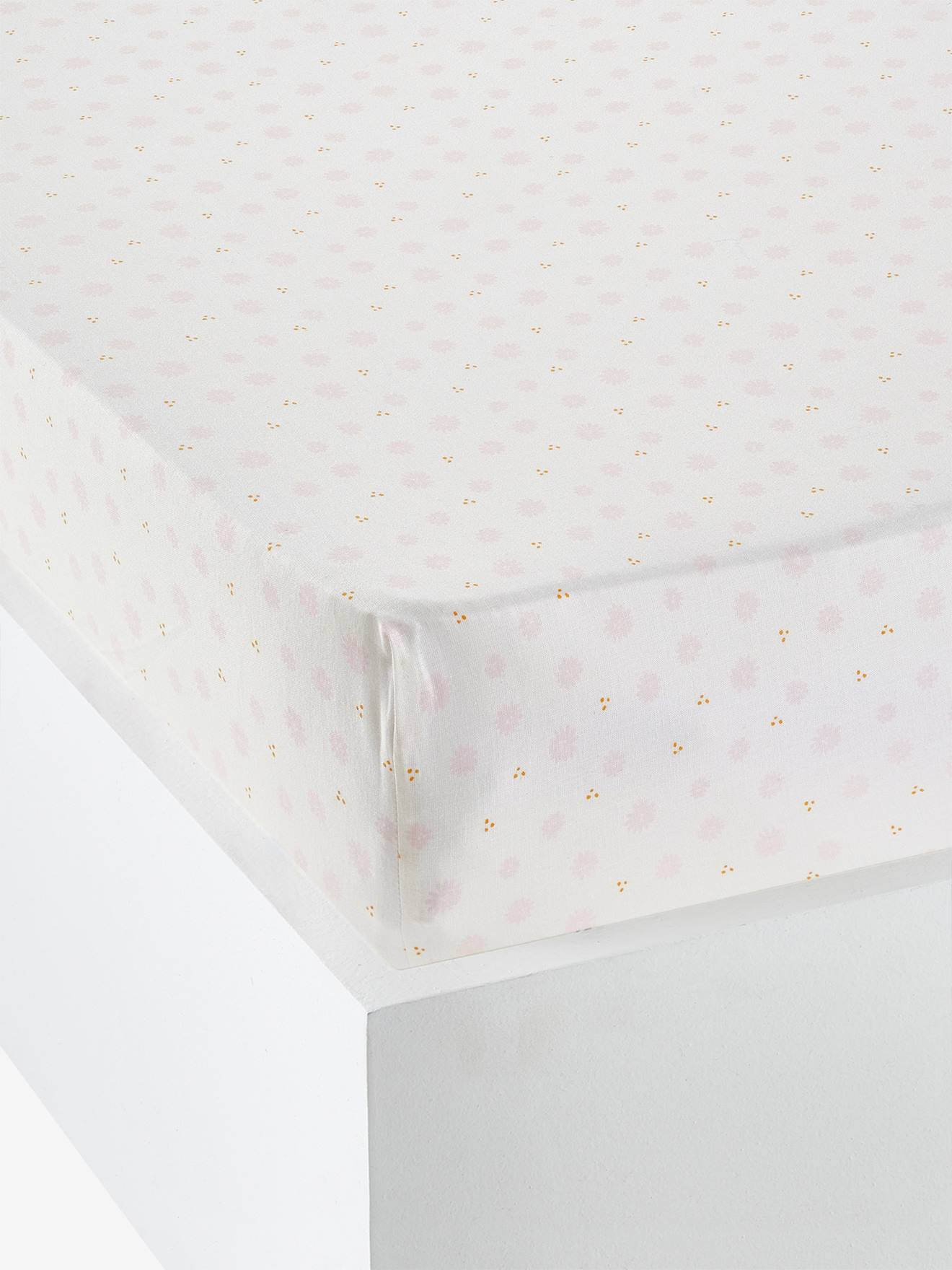Drap housse LAPIN ROMANTIQUE ivoire / rose