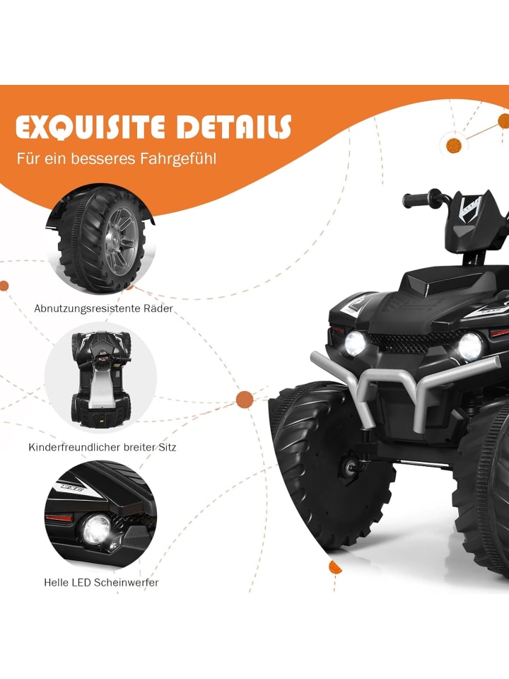 COSTWAY 12V Elektro Quad ab 3 Jahren in Schwarz günstig kaufen 105 cm