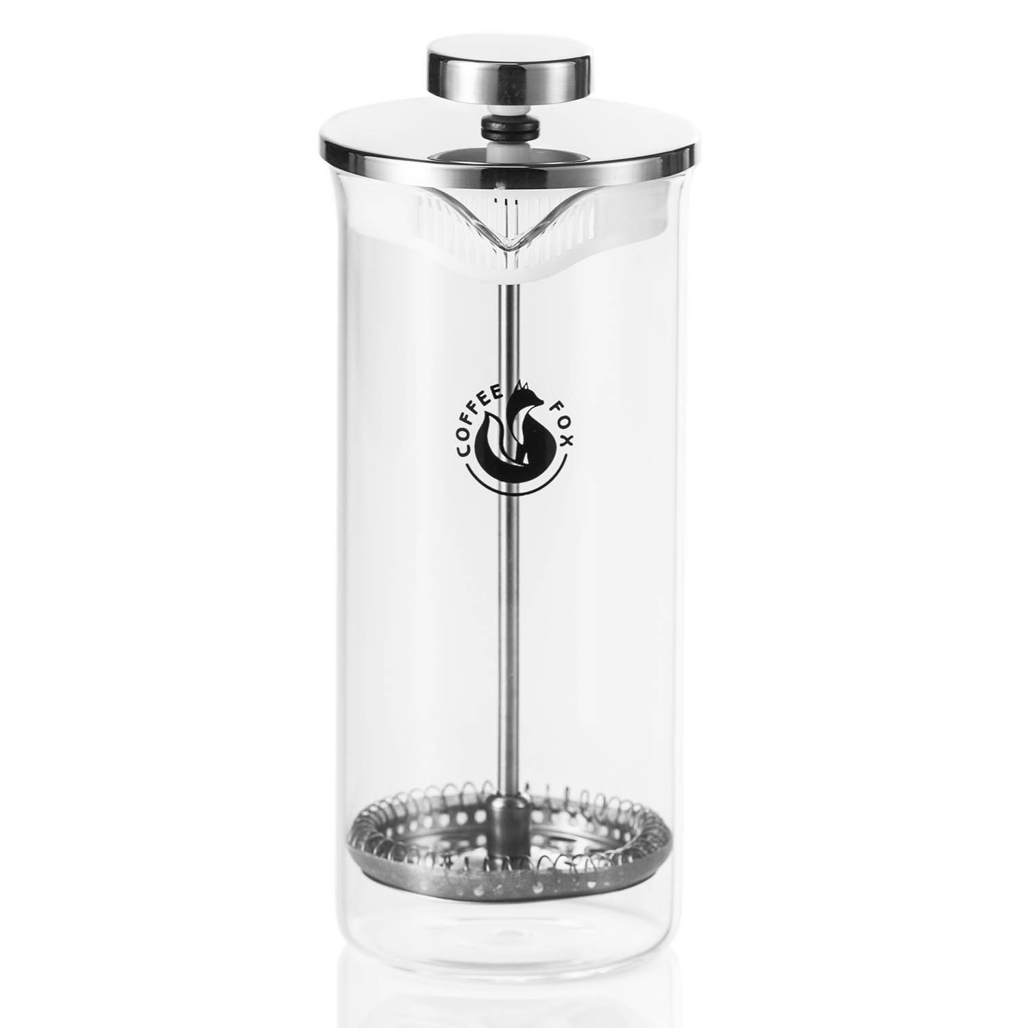 Coffee Fox Milchaufschäumer aus Glas, French Press Milchschaum 450 ml