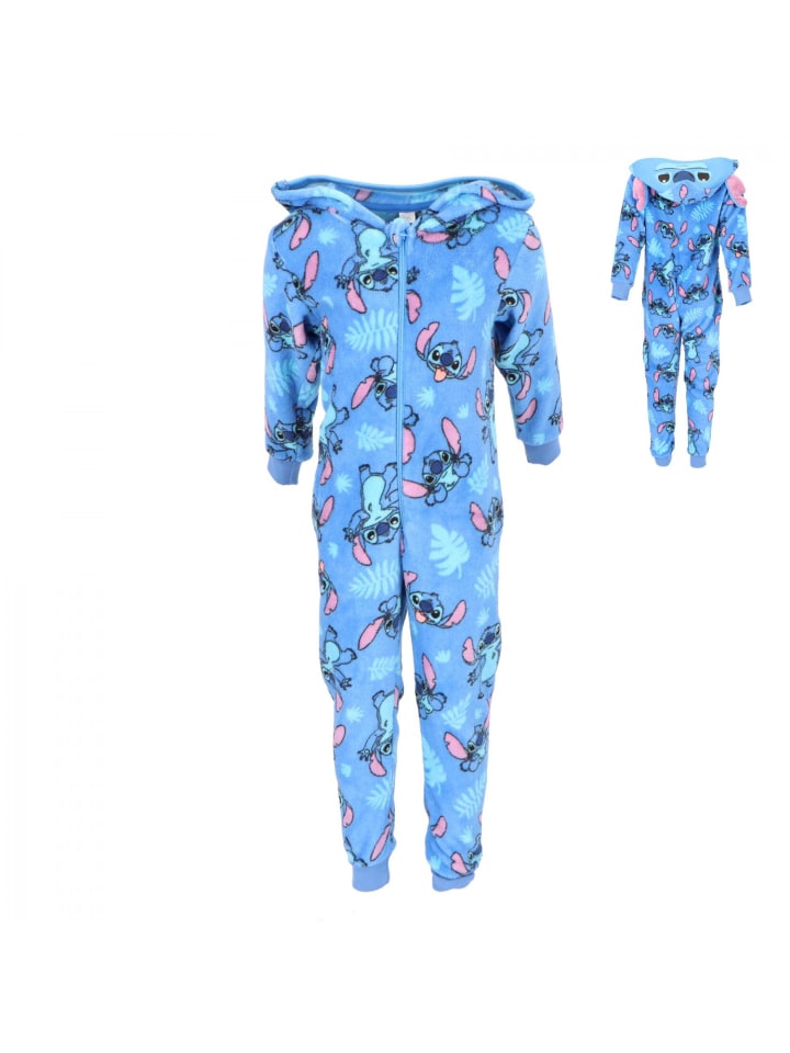 Lilo & Stitch Lilo & Stitch atmungsaktiver Korallen-Fleece Onesie Kinder in Blau günstig kaufen 98/104
