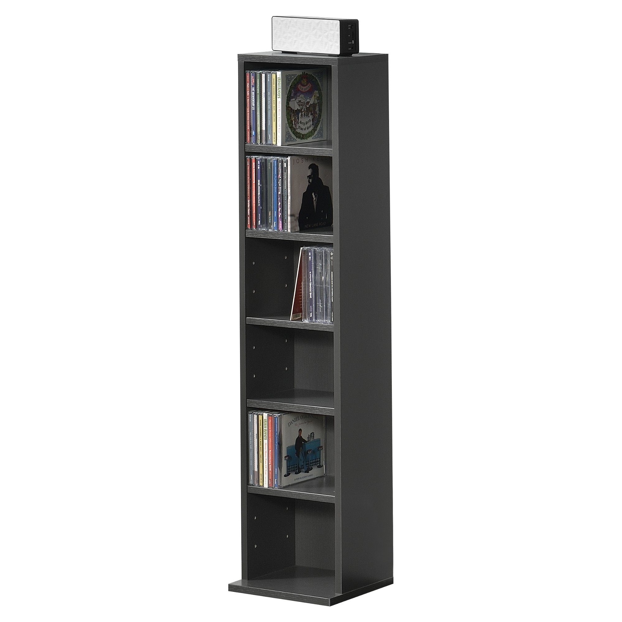 en.casa CD-Regal, Aventoft 6 Fächer Standregal Höhe 90cm