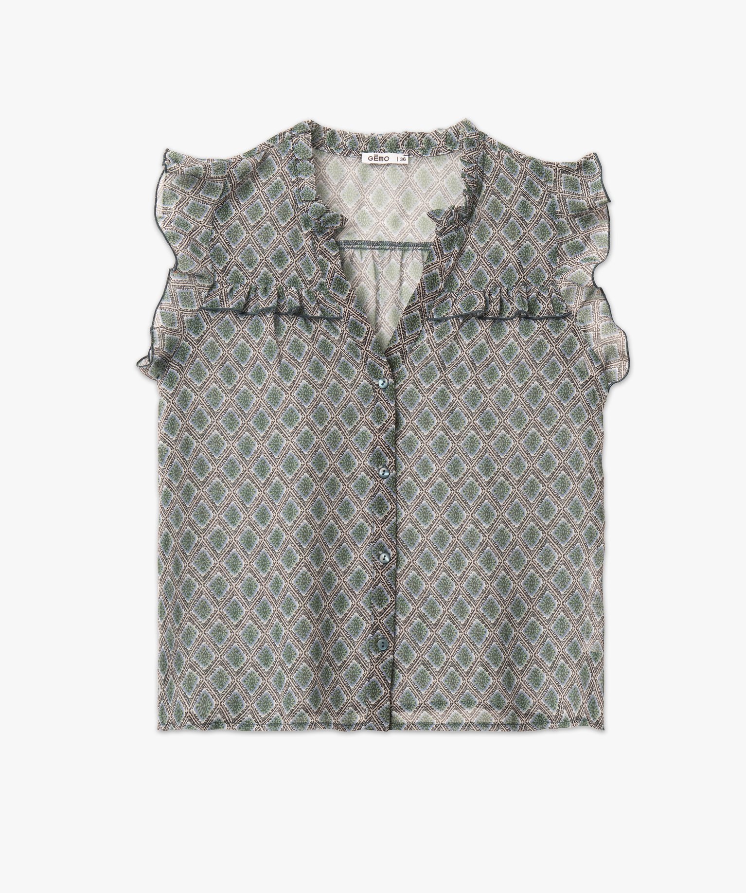 Blouse sans manches imprimée en voile femme imprime | GEMO
