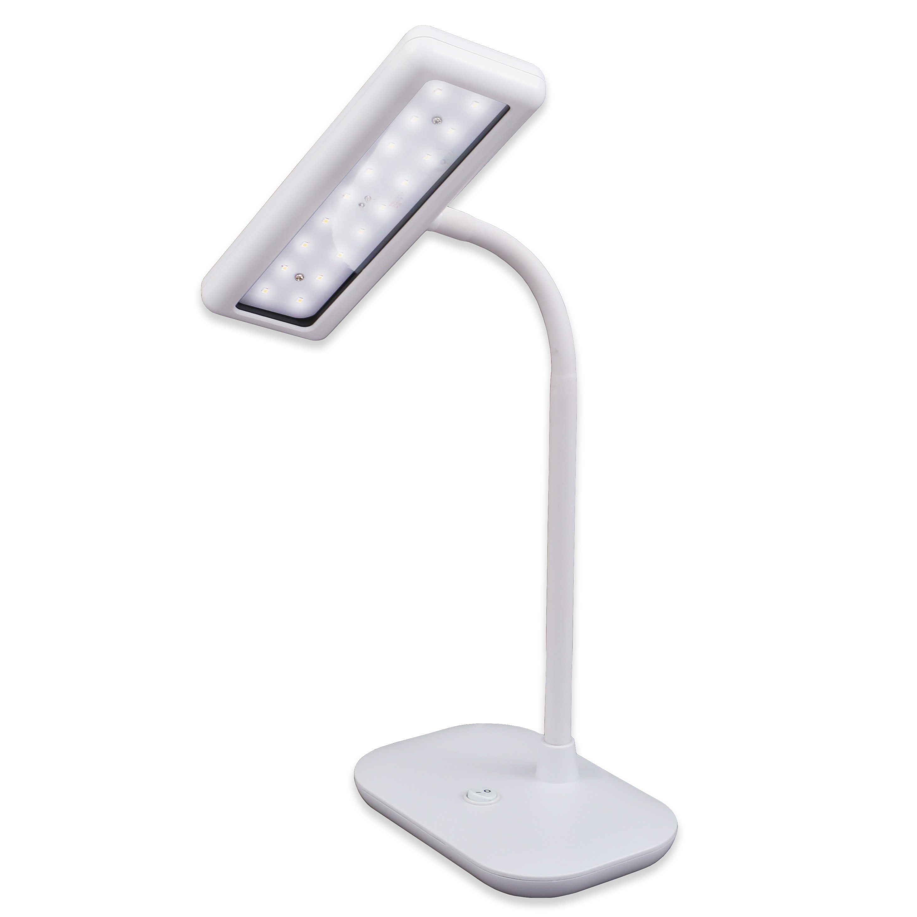 Briloner Leuchten LED Schreibtischlampe 7488-016, schwenkbar, An-/Ausschalter, LED fest verbaut, Kaltweiß, Tischlampe, 42x3,5cm, Weiß, 8W, Leselampe, Schreibtisch, Büro, Bett
