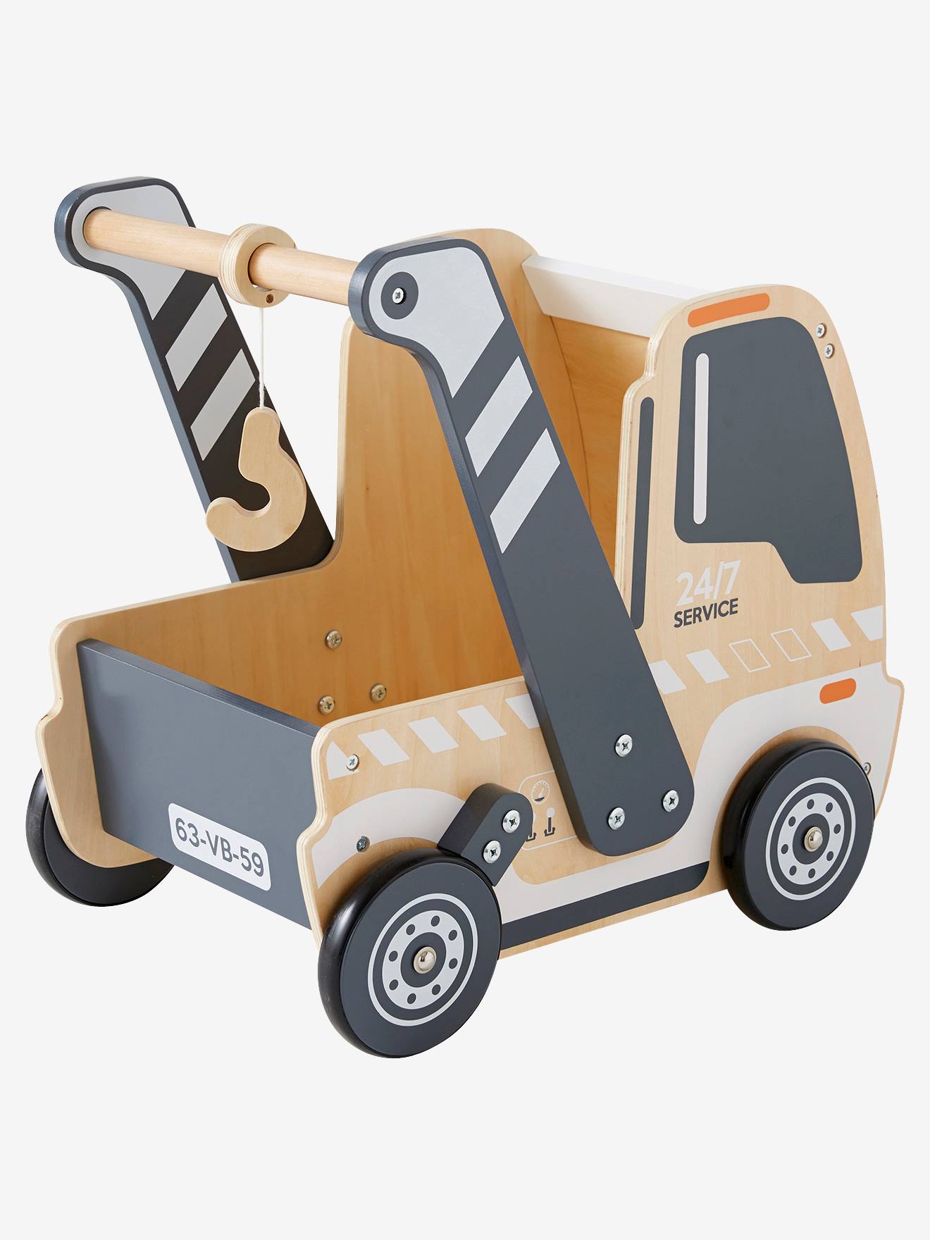 Vertbaudet Lauflernwagen LASTER, Holz FSC - anthrazit/natur