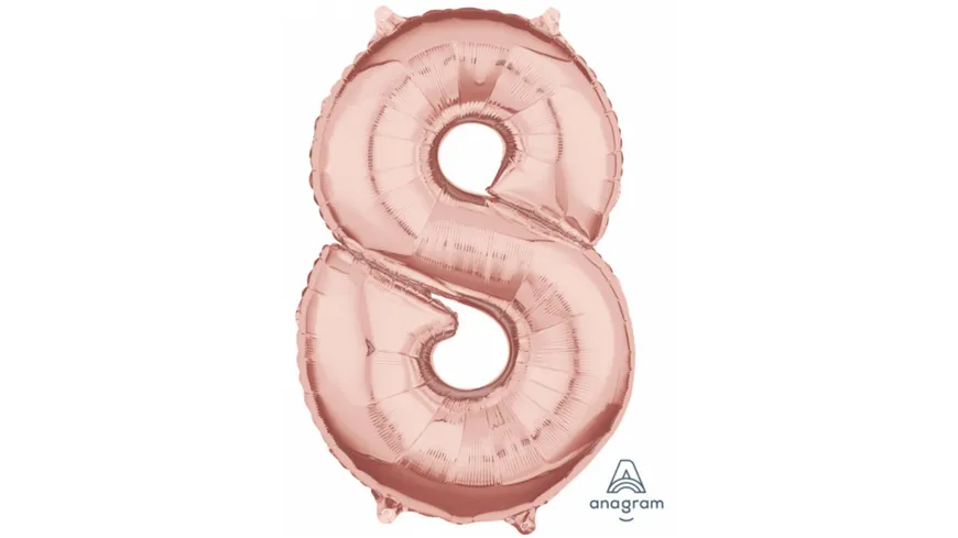 Amscan - Folienballon Zahl 8 rose-gold 26