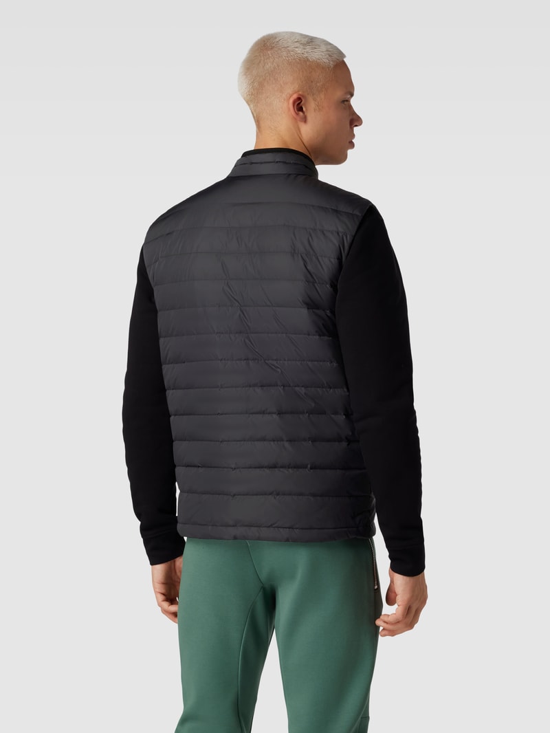 Steppweste mit Label-Patch in schwarz
