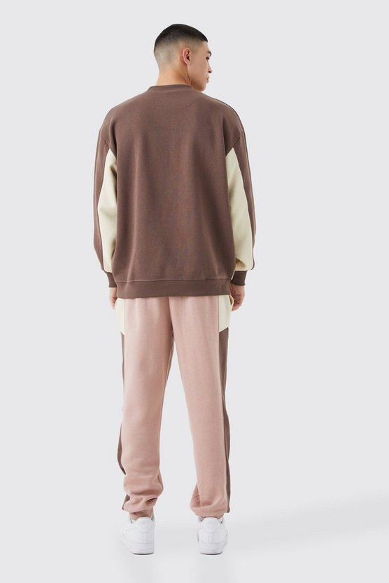Oversize Colorblock Sweatshirt-Trainingsanzug