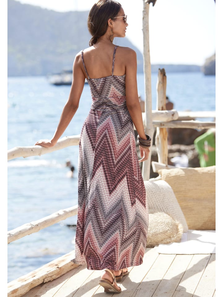 LASCANA Midikleid in sand-bordeaux günstig kaufen