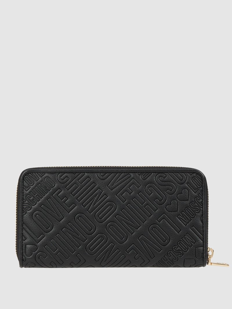 Portemonnaie mit Logo-Muster in schwarz