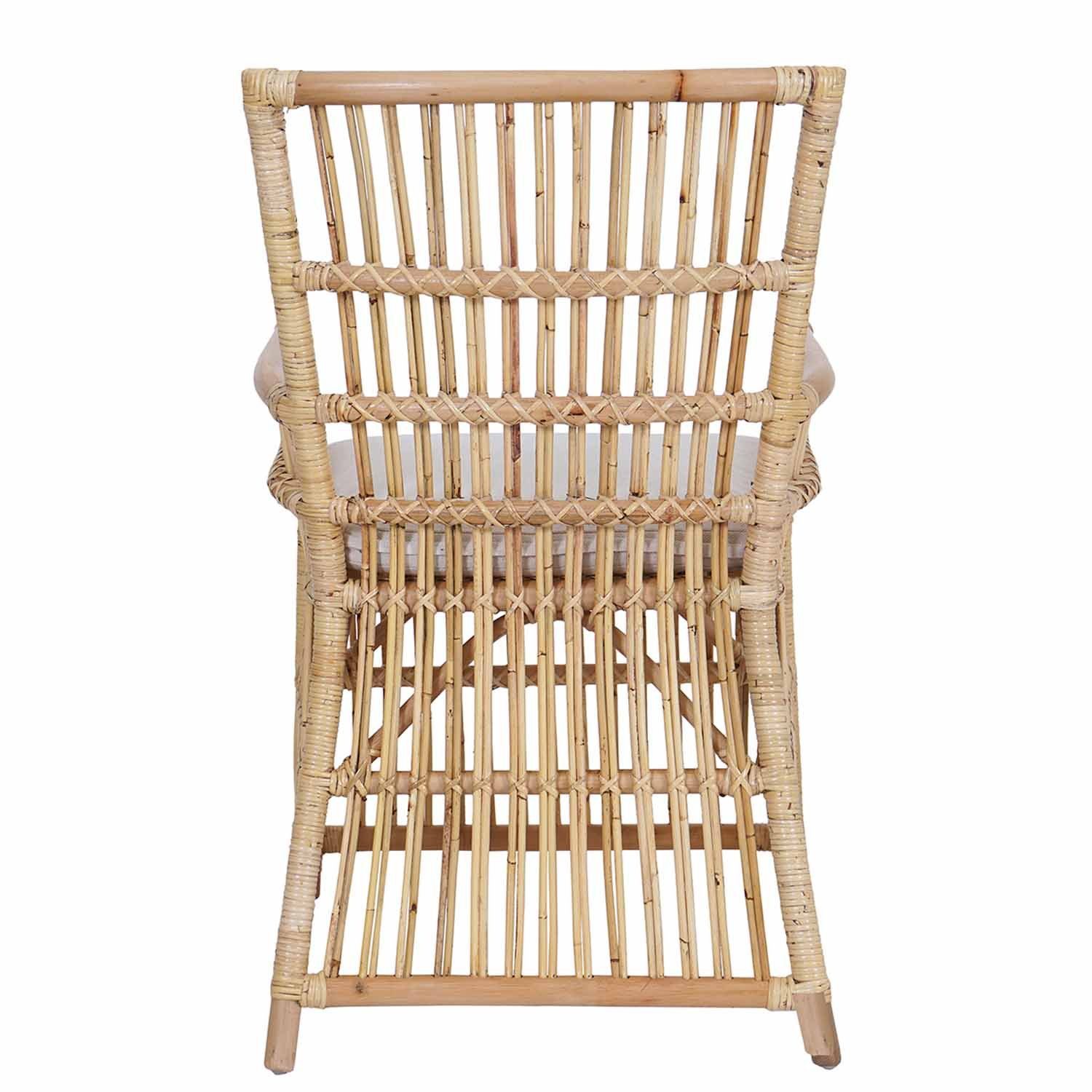 Casa Moro Rattanstuhl Rattansessel Susila Honig mit Sitzkissen Esszimmerstuhl, Loungesessel aus Natur-Rattan handgefertigt