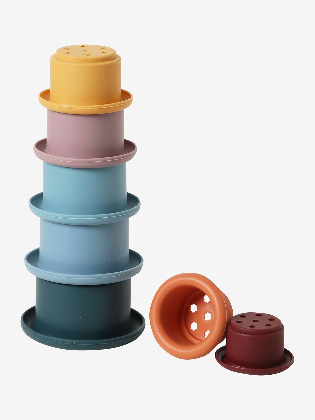 Pyramide à empiler en silicone multicolor