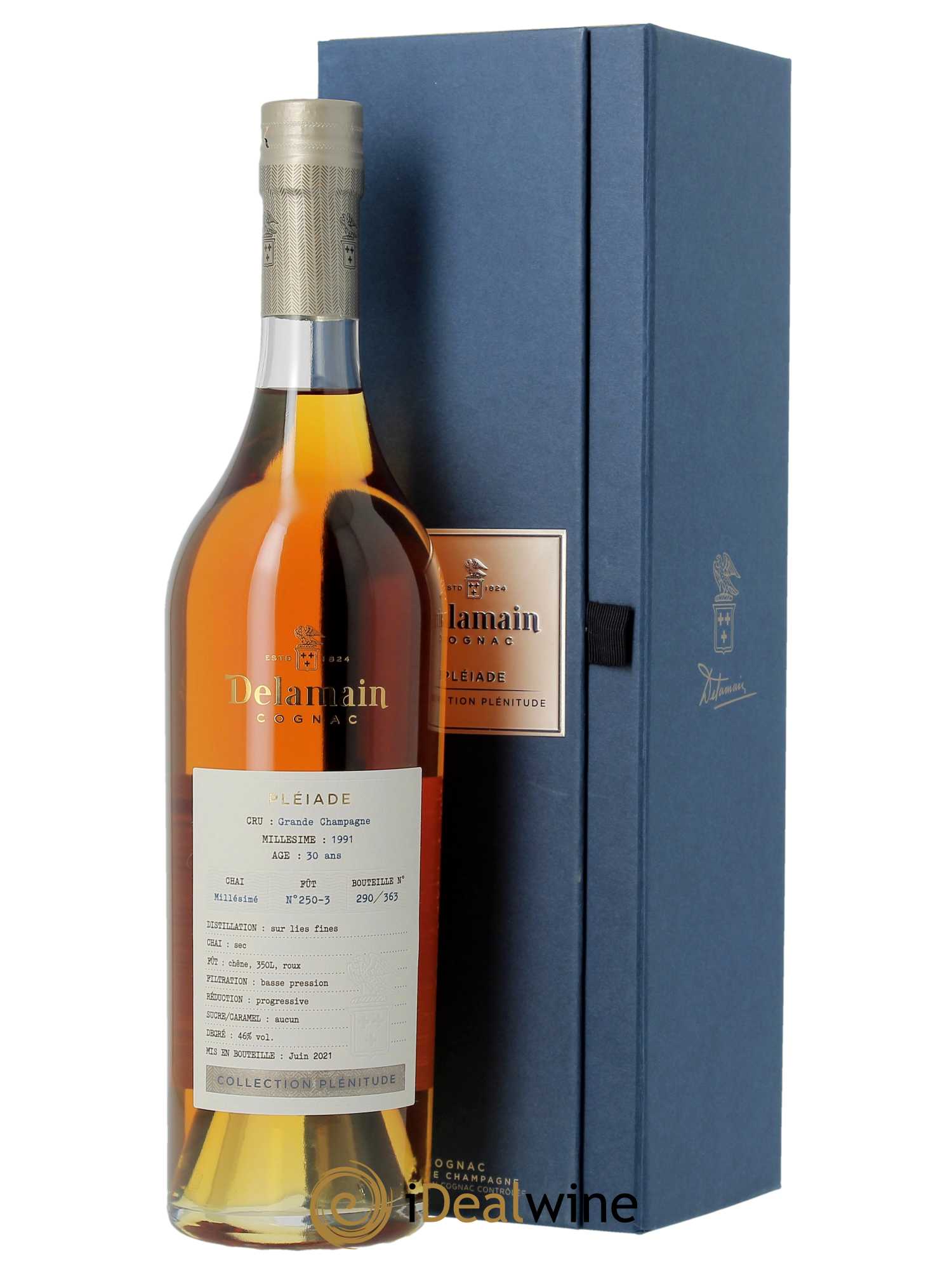 Cognac Delamain Pléiade (70cl) 1991 - Lot de 1 Bouteille