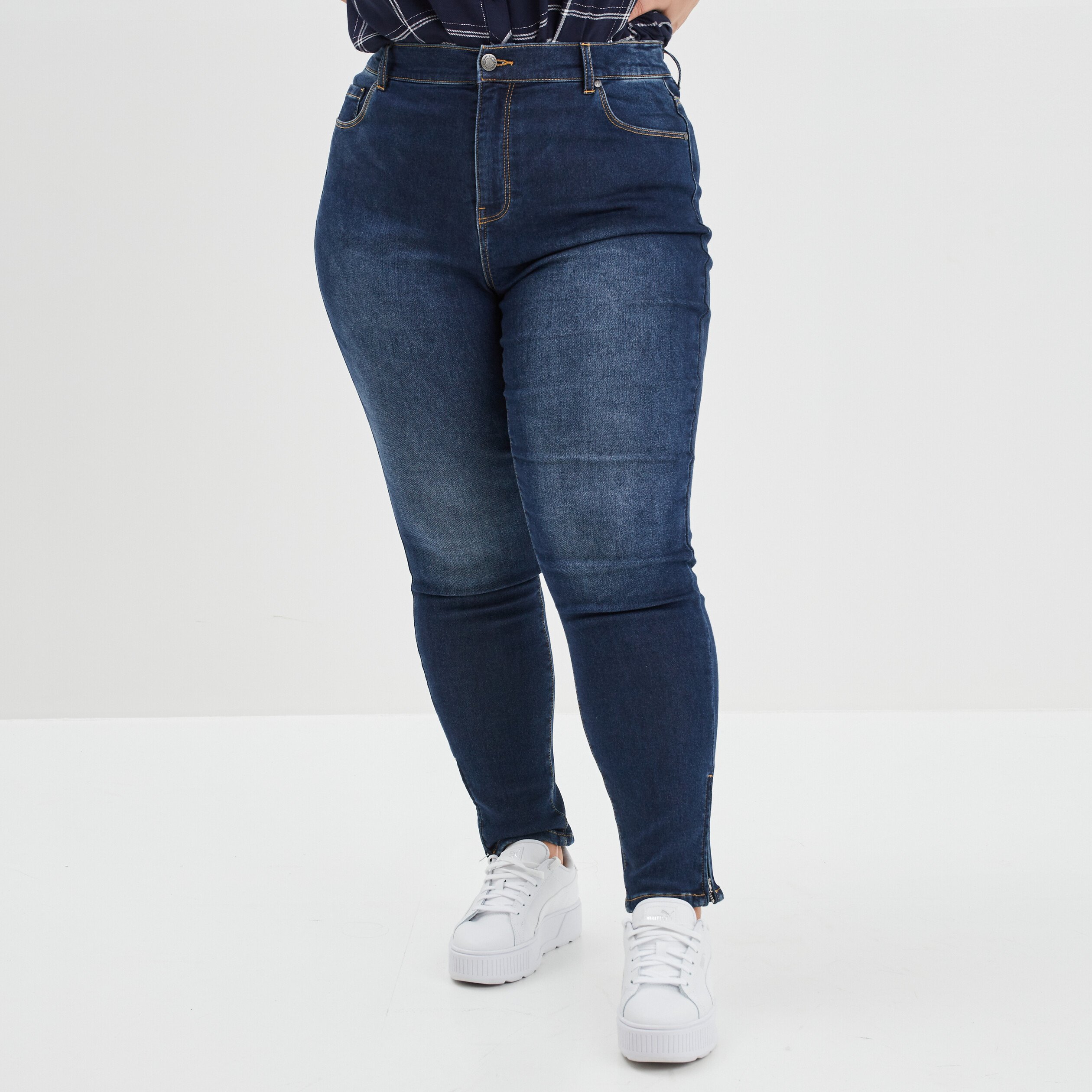 Jeans skinny grande taille bleu femme grande taille | La Halle