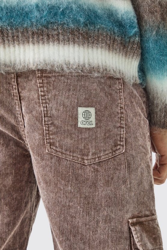 Lockere Cord-Hose mit Taschen und Acid-Waschung