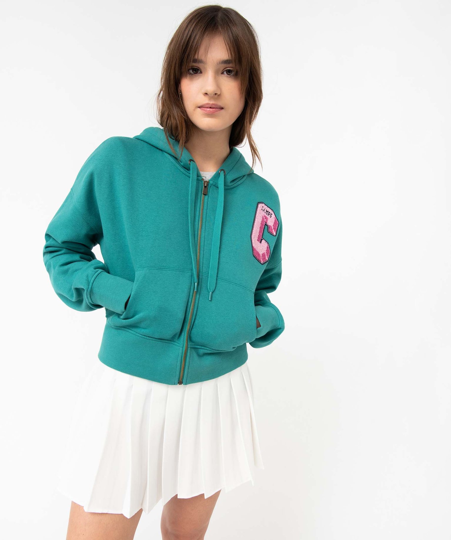 Jupe femme courte plissée - Camps United ecru | GEMO