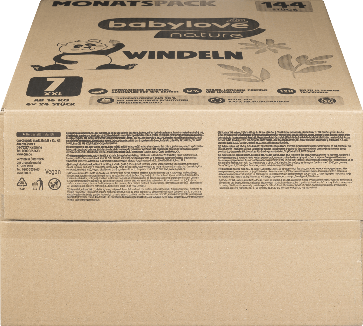 Windeln Gr. 7, XXL (ab 16 kg), Monatspack, 144 St