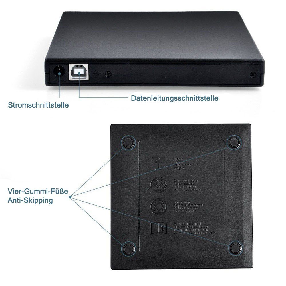 Jormftte Externes DVD Laufwerk,DVD/CD Brenner DVD-Rekorder