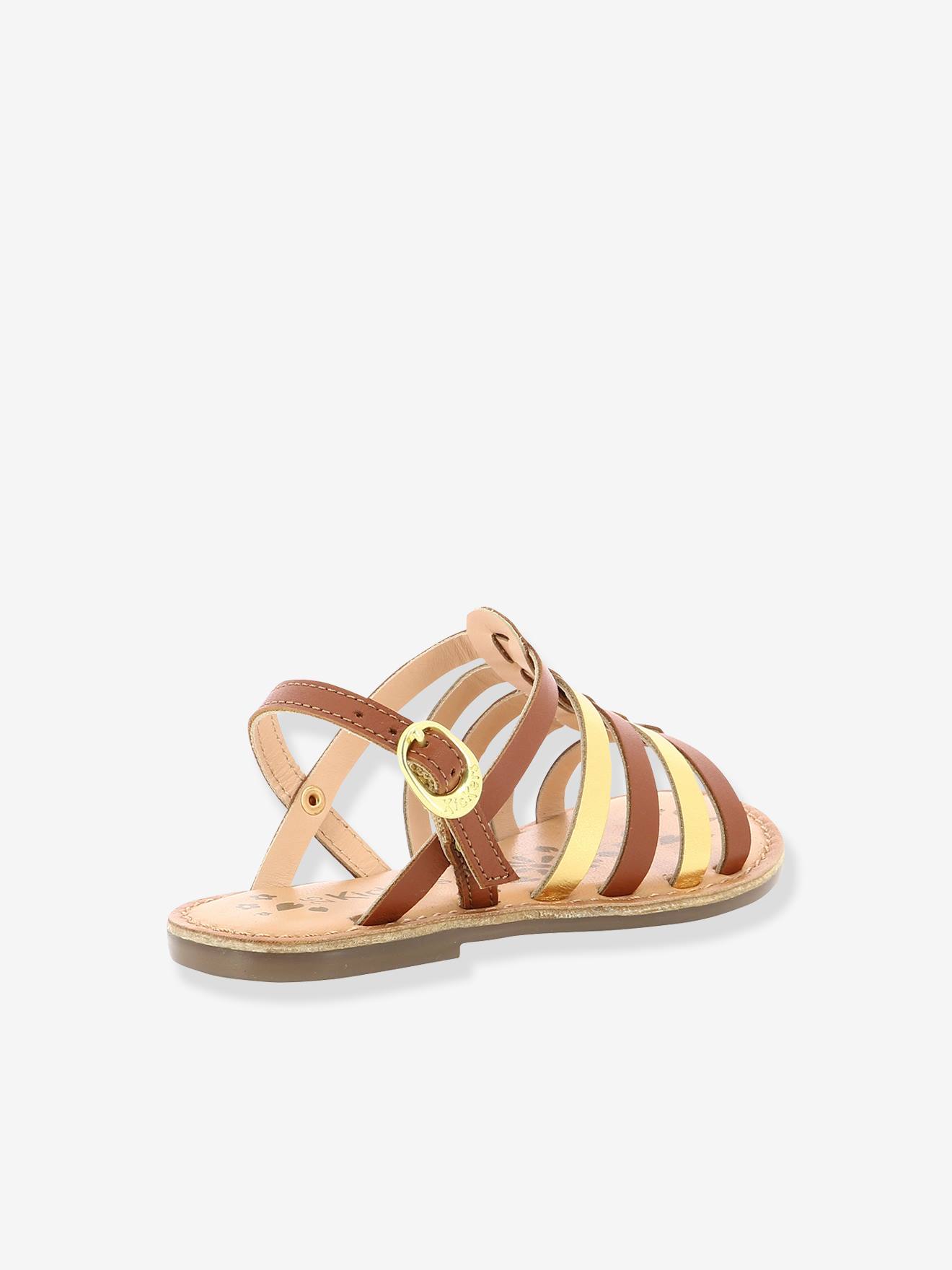 Sandales cuir fille Dixon Diva KICKERS® camel or
