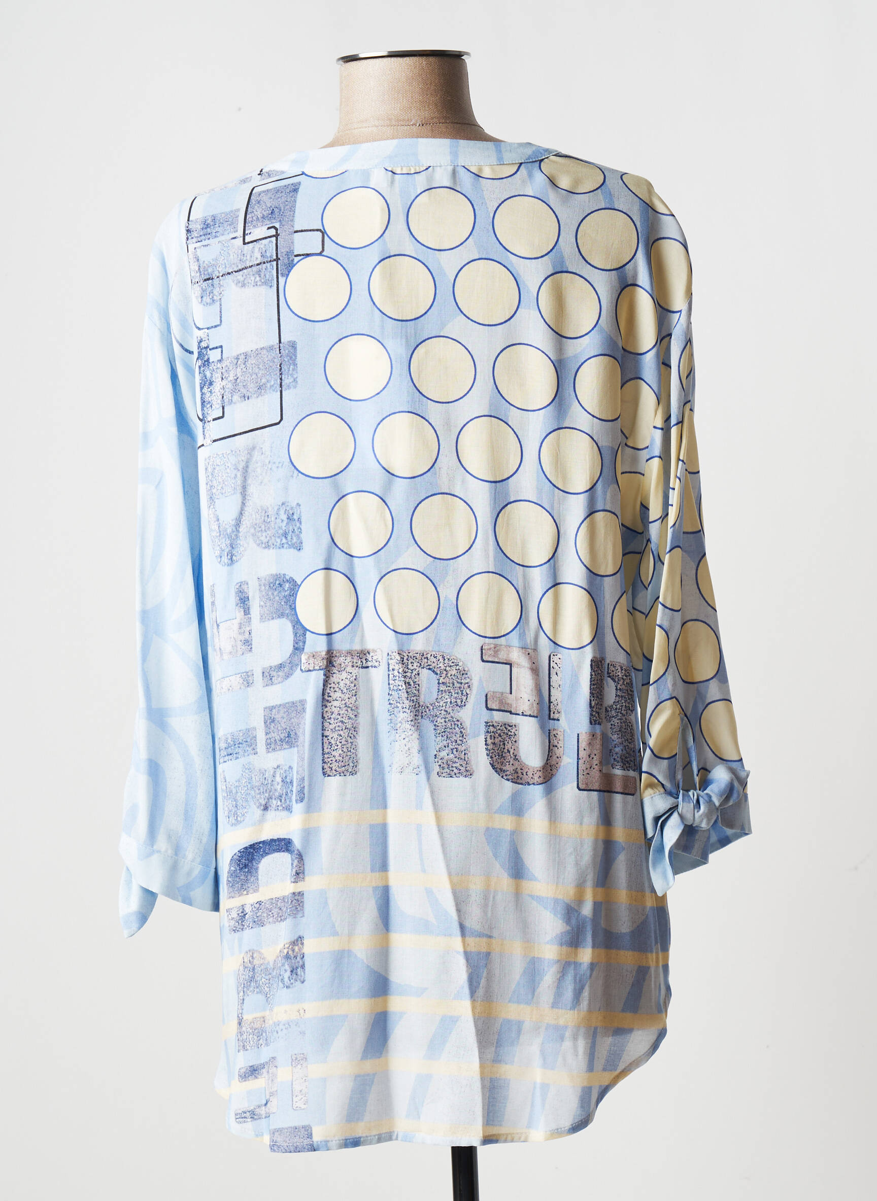 Just White Tuniquemanchelongue Femme couleur bleu