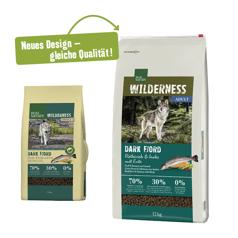 REAL NATURE Hundetrockenfutter REAL NATURE WILDERNESS Dark Fjord Rothirsch, Lachs & Ente 12 kg