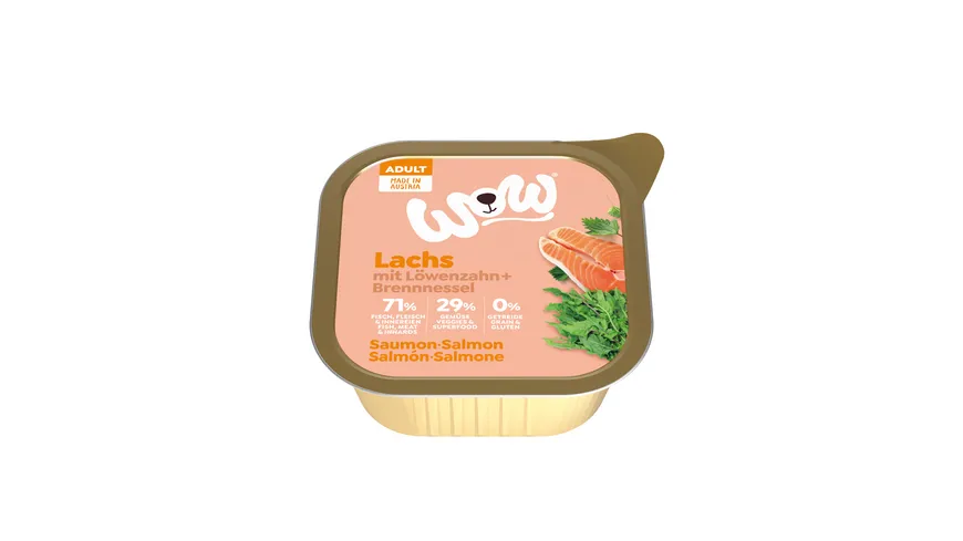 WOW Hundenassfutter Adult Lachs 150 g