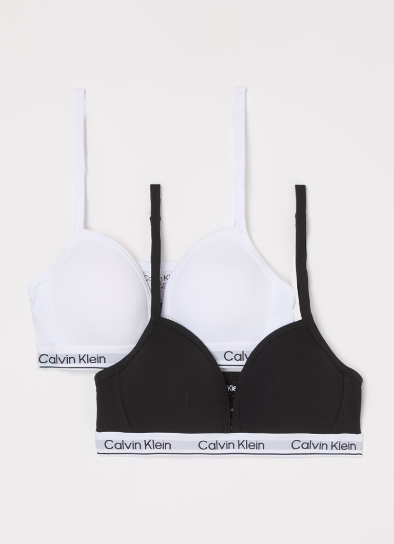 Calvin Klein Padded bralette with logo band in 2-pack