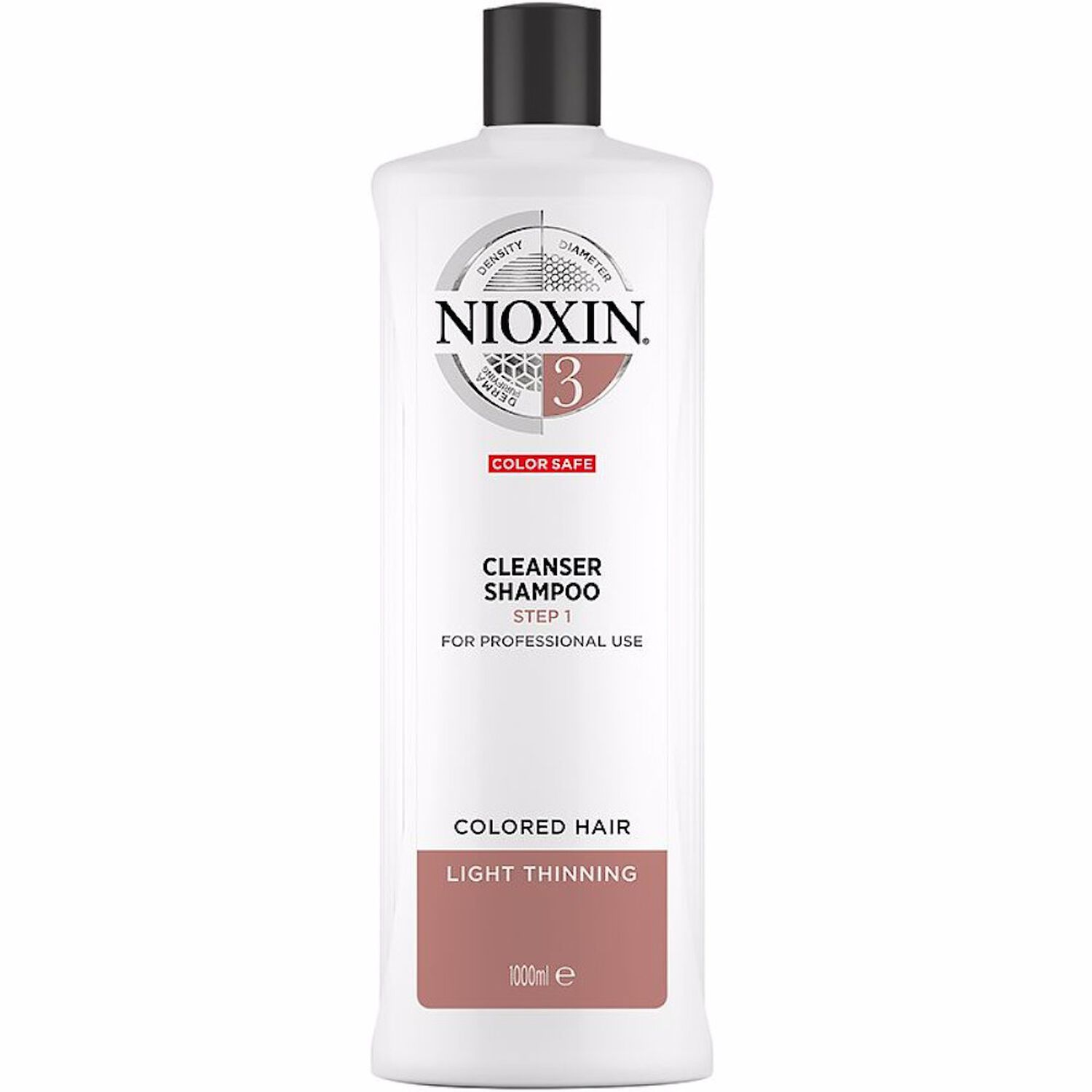 Nioxin System 3 Shampooing Cheveux Colorés & Légèrement Clairsemés 1000 ml