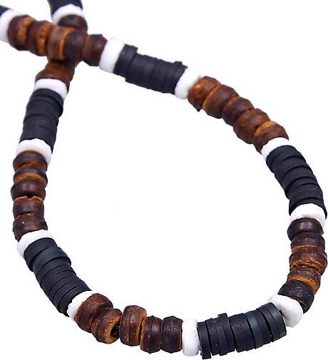 KUZZOI Halskette Herren Heishi Beads Vintage Surfer 925 Silber