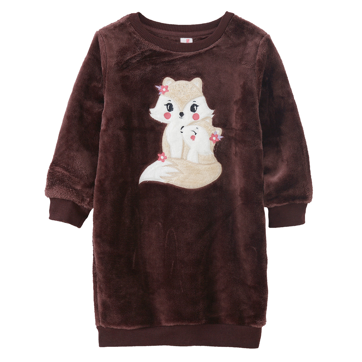 Mädchen Fleecekleid mit Fuchs-Applikation