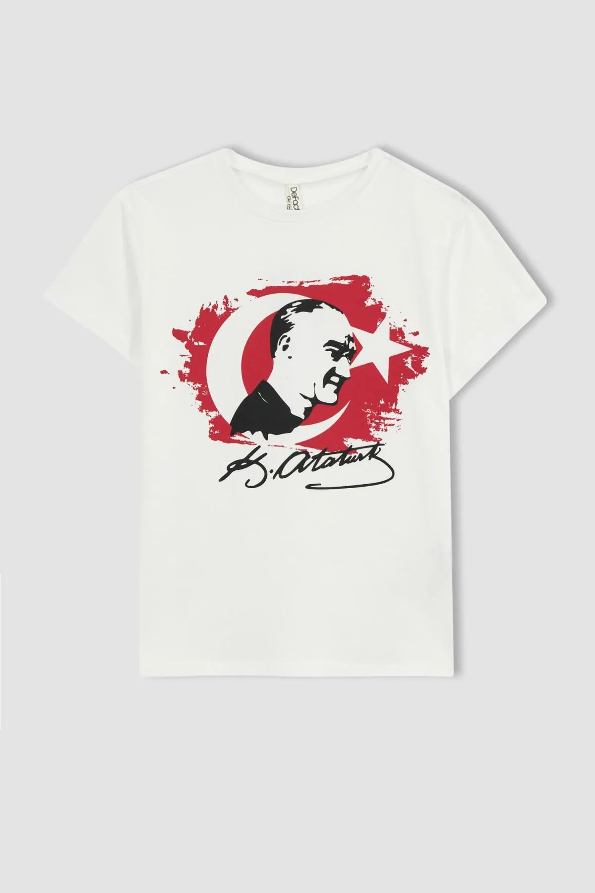 DeFacto  Kurzarm-T-Shirt mit Atatürk-Aufdruck für Mädchen Z7682a623sm