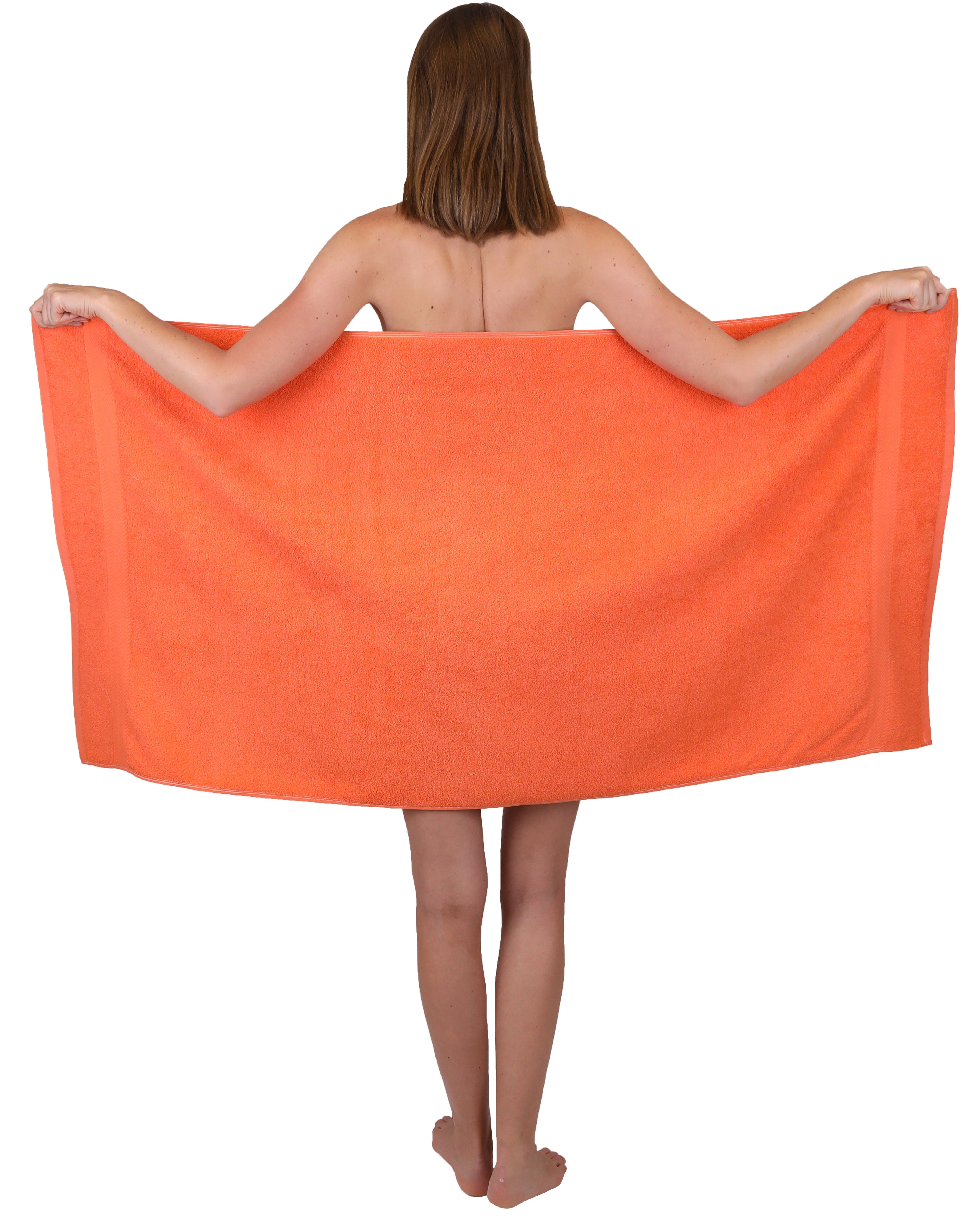 Betz Handtuch Set 12-TLG. Handtuch Set Premium 100% Baumwolle 2 Duschtücher 4 Handtücher 2 Gästetücher 2 Seiftücher 2 Waschhandschuhe Farbe blutorange/avocadogrün, 100% Baumwolle, (12-tlg)