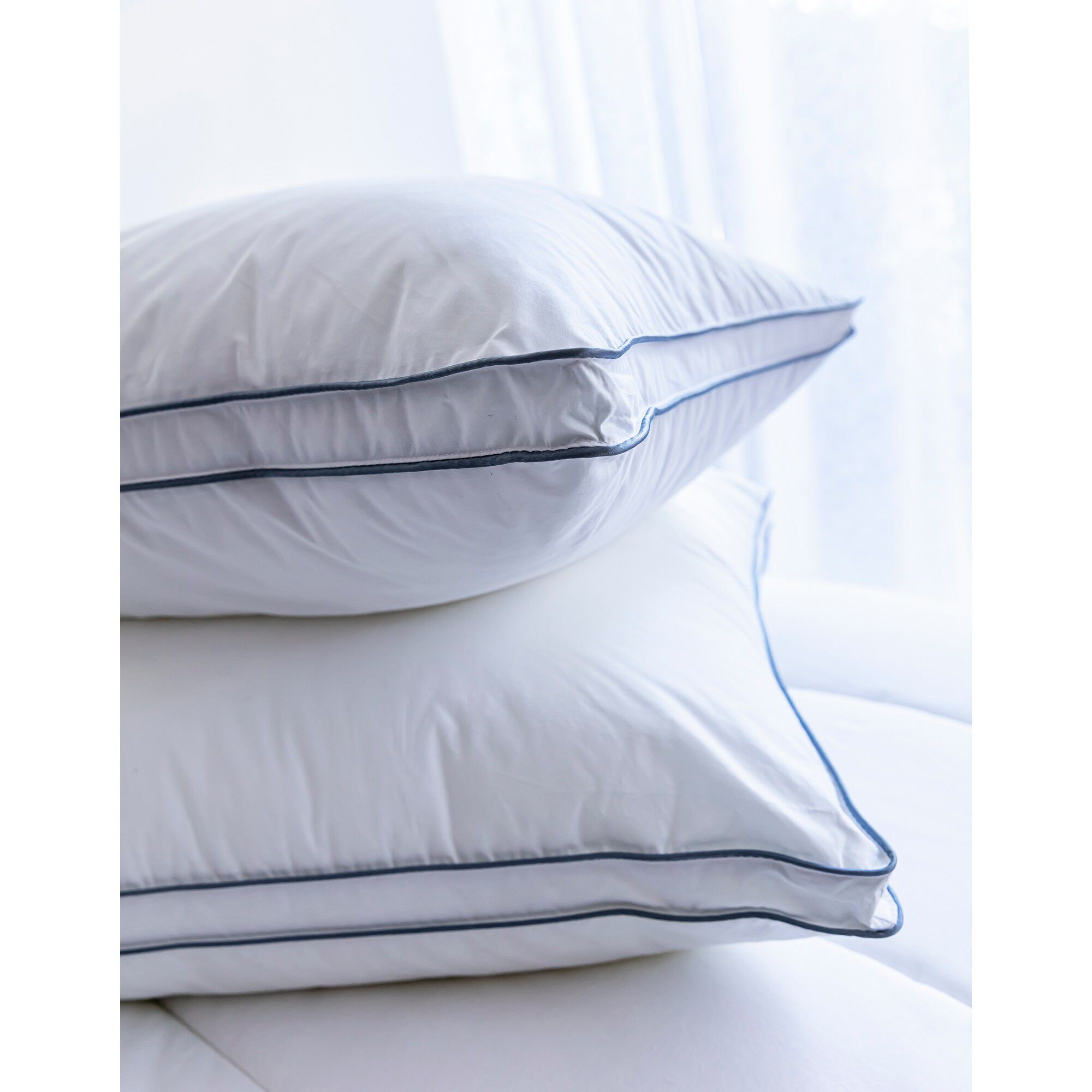 Oreiller percale coton microgel moelleux